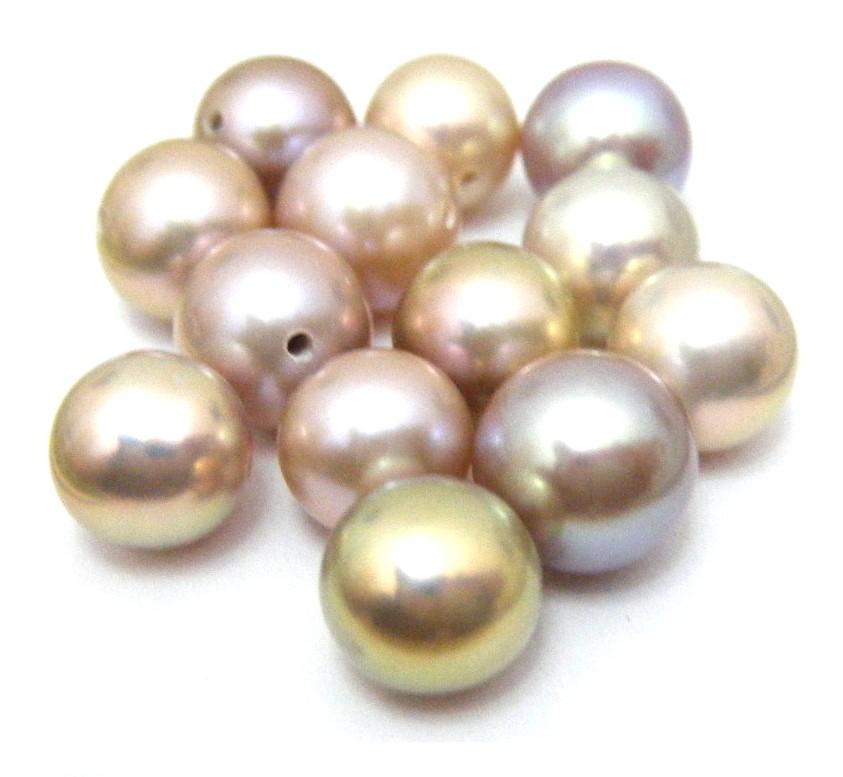 Natural Colours 7-7.5mm Half Drilled Round Single Pearl